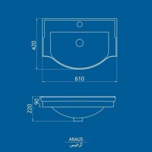 روشویی رو کابینتی کرد مدل آرالیس