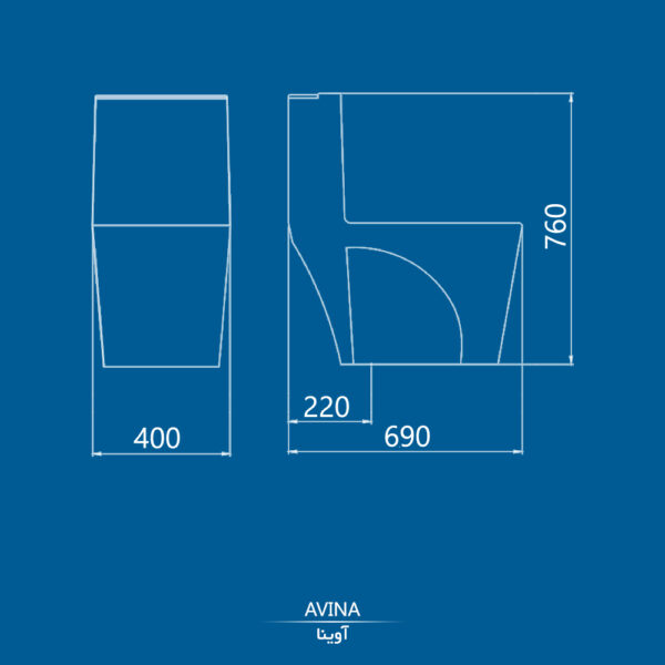 توالت فرنگی چینی کرد مدل آوینا